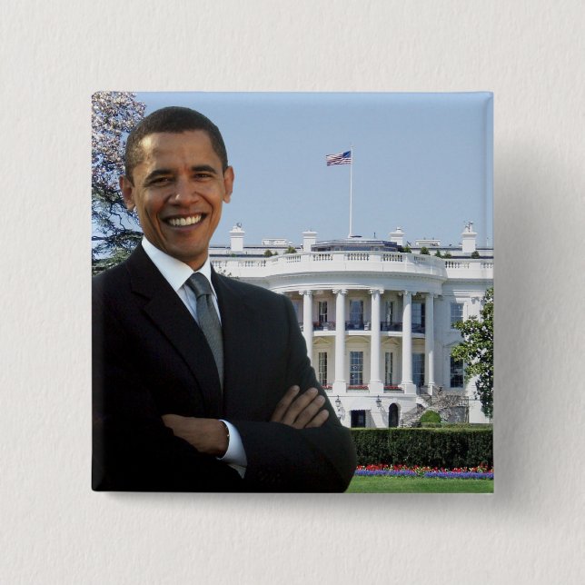 President Barack Obama - Square Pin (Front)