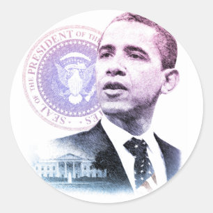 President Barck Obama Portrait Classic Round Sticker