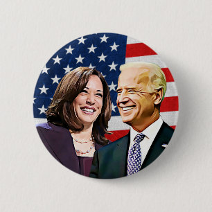 President Biden and VP Harris 2024 Election 6 Cm Round Badge