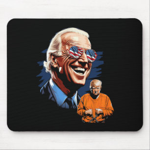 President Biden Laughing Trump To Jail Tee Anti-tr Mouse Pad