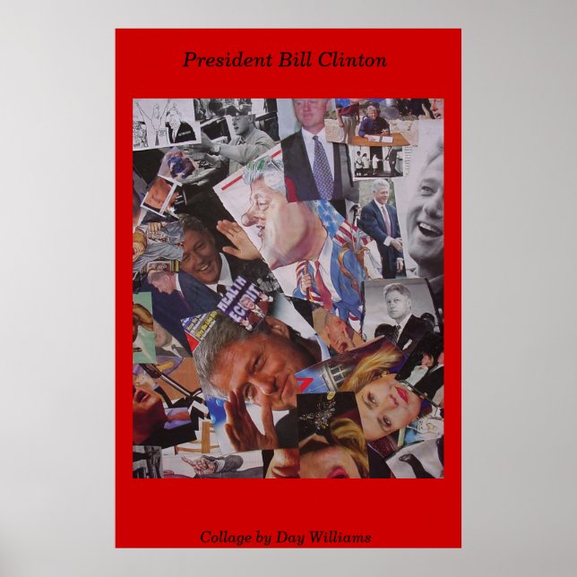 President Bill Clinton Collage Poster (Front)