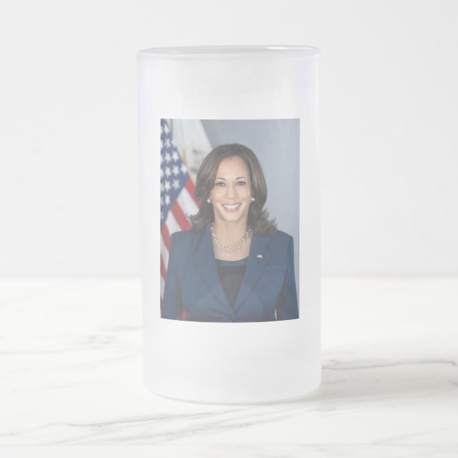 President Candidate Kamala Harris US 2024 Frosted Glass Beer Mug (Center)