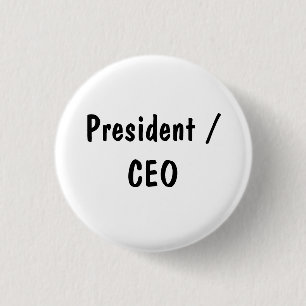 President / CEO 3 Cm Round Badge