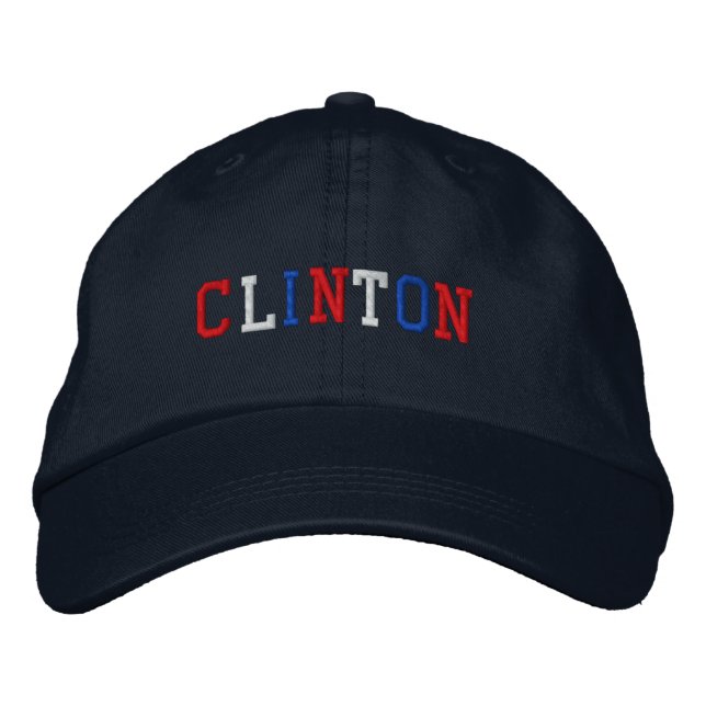 President Clinton 2020 Red White Blue Patriotic Embroidered Hat (Front)