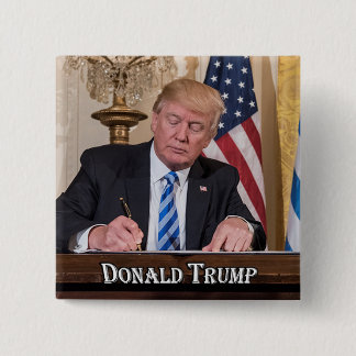 President Donald Trump 15 Cm Square Badge