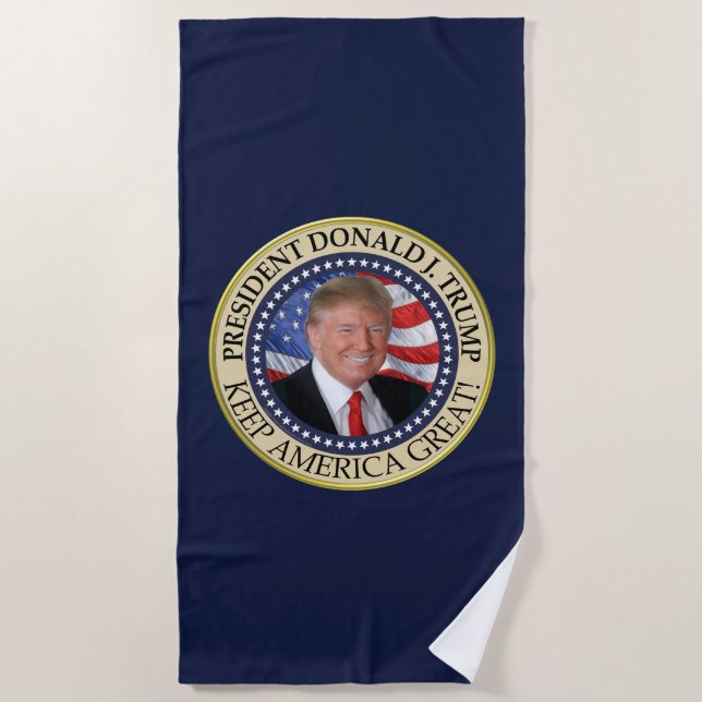 President Donald Trump 2020 Keep America Great Beach Towel (Front)