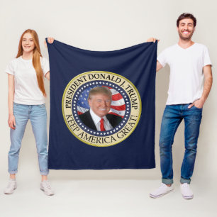 President Donald Trump 2020 Keep America Great Fleece Blanket