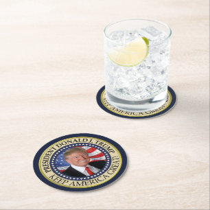 President Donald Trump 2020 Keep America Great Round Paper Coaster