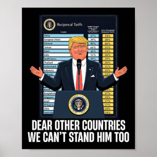 President Donald Trump 2025 Tariff We Can't Stand  Poster