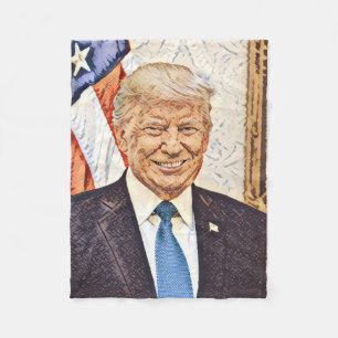 President Donald Trump Art Fleece Blanket Small