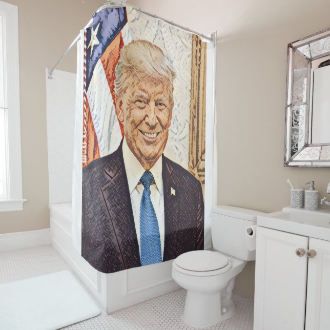 President Donald Trump Art Shower Curtain (In Situ)