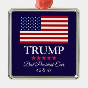 PRESIDENT DONALD TRUMP BEST PRESIDENT EVER  METAL TREE DECORATION