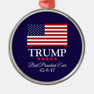 PRESIDENT DONALD TRUMP BEST PRESIDENT EVER  METAL TREE DECORATION