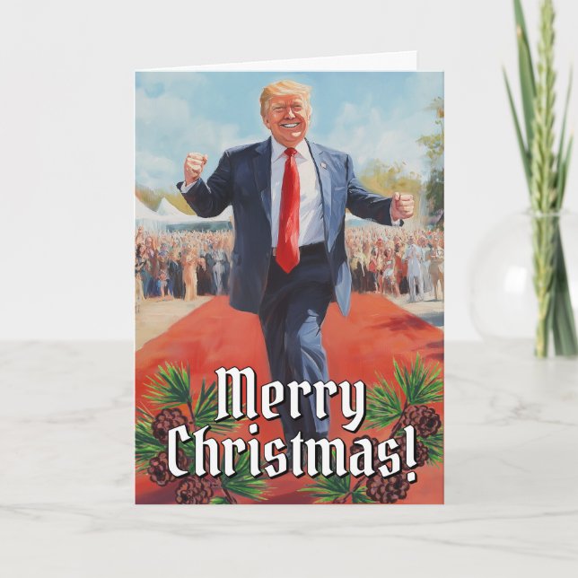 President Donald Trump Dance Funny Christmas 2024 Holiday Card (Front)