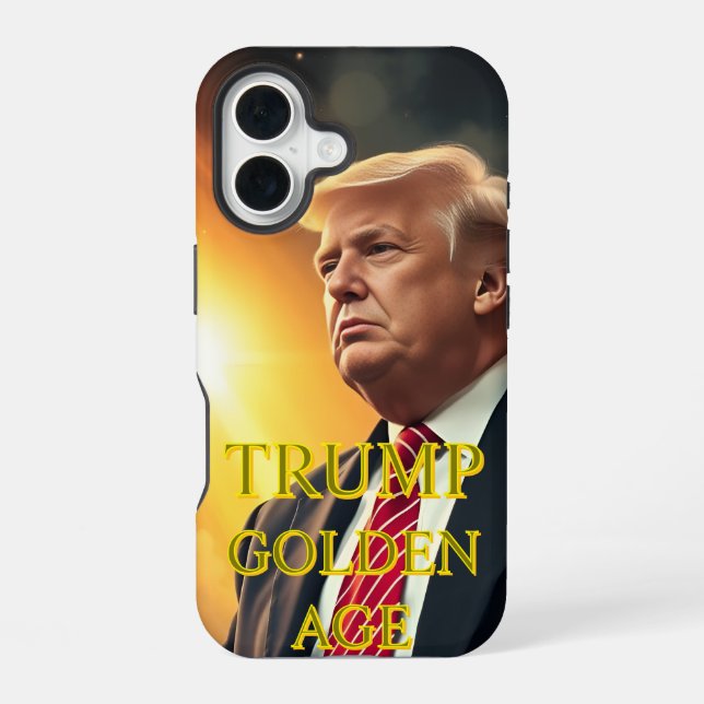 PRESIDENT DONALD TRUMP GOLDEN AGE iPhone 16 CASE (Back)