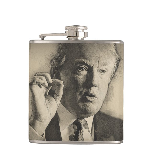 President Donald Trump Hip Flask (Front)