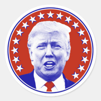President Donald Trump in Red  Classic Round Sticker