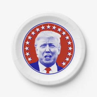 President Donald Trump in Red   Paper Plate