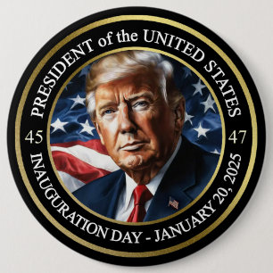 President Donald Trump Inauguration 2025 6 Cm Round Badge
