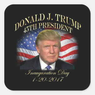 President Donald Trump Inauguration Commemorative Square Sticker