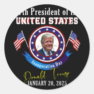 President Donald Trump Inauguration Day 2025 Celeb Classic Round Sticker