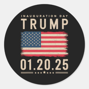 President Donald Trump Inauguration Day 2025 Memor Classic Round Sticker