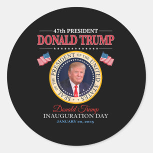 President Donald Trump Inauguration Day 2025 Memor Classic Round Sticker