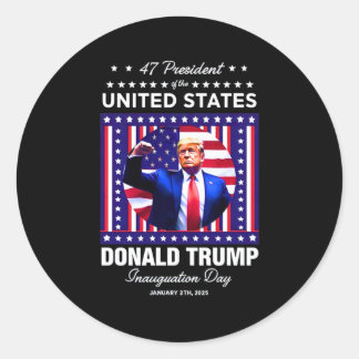 President Donald Trump Inauguration Day 2025 Memor Classic Round Sticker
