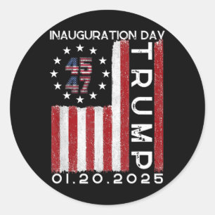 President Donald Trump Inauguration Day 2025 Memor Classic Round Sticker