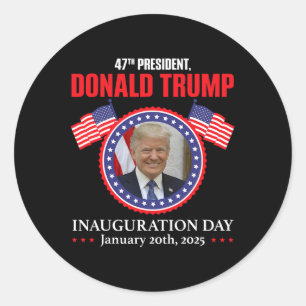 President Donald Trump Inauguration Day 2025 Memor Classic Round Sticker