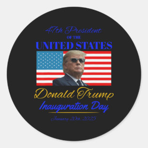 President Donald Trump Inauguration Day 2025 Memor Classic Round Sticker