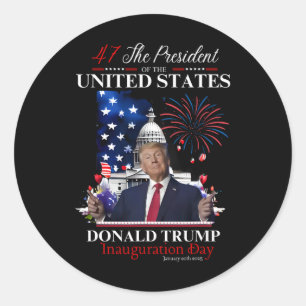 President Donald Trump Inauguration Day 2025 Memor Classic Round Sticker