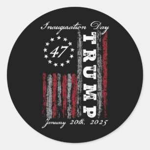 President Donald Trump Inauguration Day 2025 Us Fl Classic Round Sticker