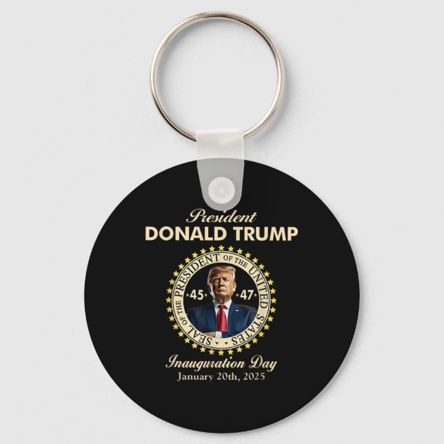 President Donald Trump Inauguration Day January 20 Key Ring (Front)