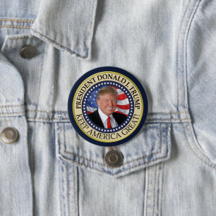 President Donald Trump Keep America Great 7.5 Cm Round Badge