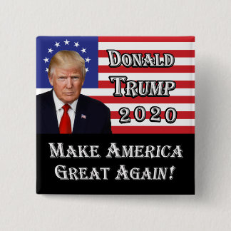 President Donald Trump-  Make America Great Again! 15 Cm Square Badge