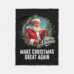 President Donald Trump Make Christmas Great Again Fleece Blanket