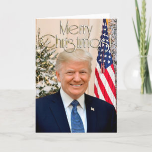 President Donald Trump Merry Christmas Photo Holiday Card