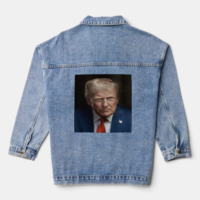 President Donald Trump Official Portrait Denim Jacket (Back)