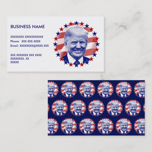 President Donald Trump Stars and Stripes Business Card (Front/Back)