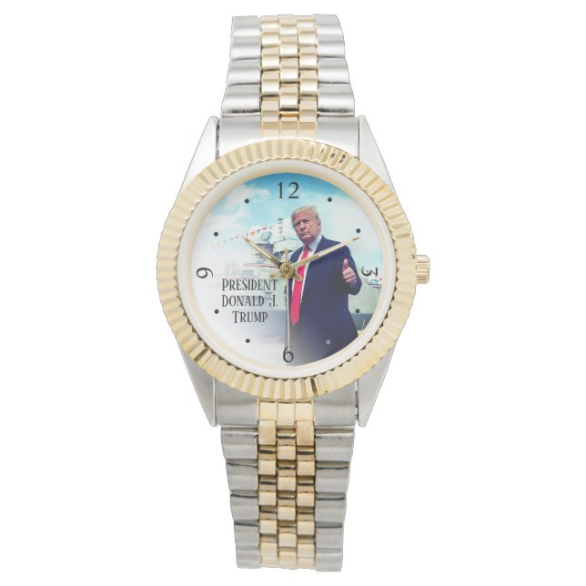 President Donald Trump Thumbs Up Naval Ship Watch (Front)