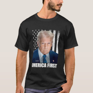President Donald Trump USA Flag America First  T-Shirt