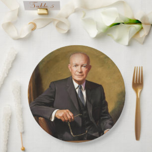 President Dwight D. Eisenhower Republic Portrait Paper Plate
