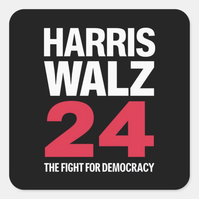 President Elect Kamala Harris & Tim Walz 2024  Square Sticker (Front)