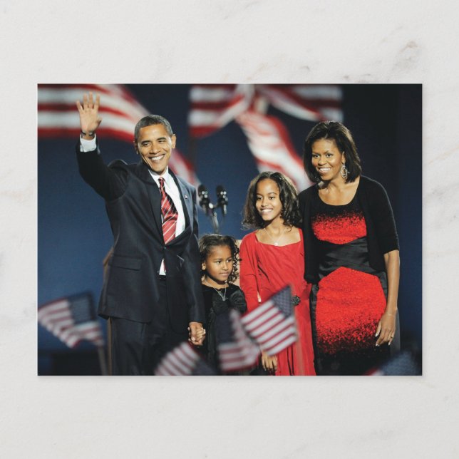 President-Elect Obama & Family Postcard (Front)