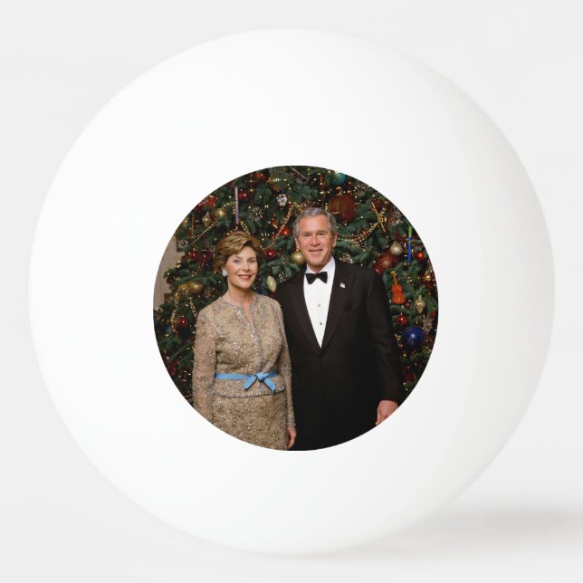 President George Bush, Laura Christmas White House Ping Pong Ball (Front)