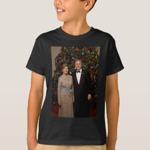 President George Bush, Laura Christmas White House T-Shirt
