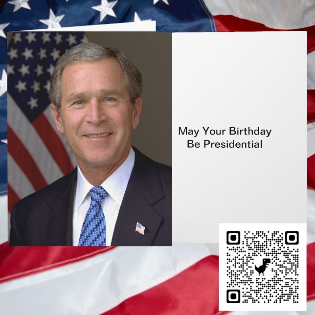 President George W Bush Official Portrait Birthday Card (President George W Bush Official Portrait Birthday Card. Big birthday card. Special occasions card.)