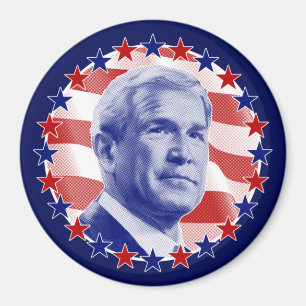 President George W. Bush Stars and Stripes Magnet