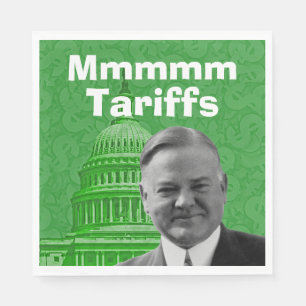 President Herbert Hoover Tariffs Napkin